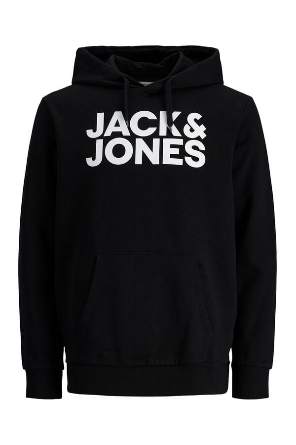 Jack & Jones Sudadera logo capucha negro