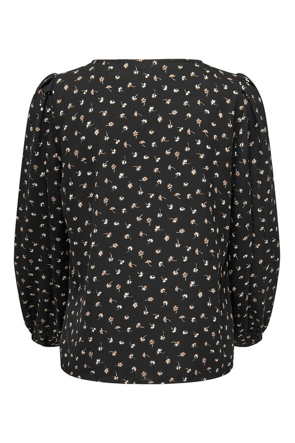 Springfield Long-sleeved blouse with buttons crna