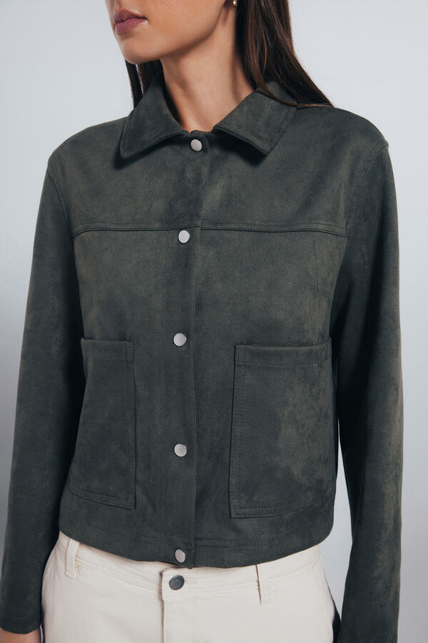 Springfield Suede pocket jacket green