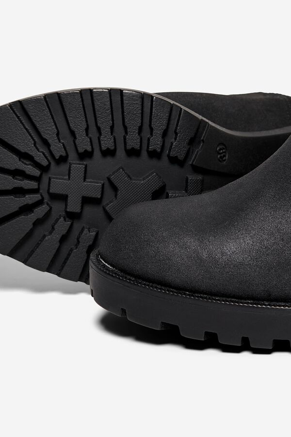 Only Vegan leather heeled chelsea ankle boot black