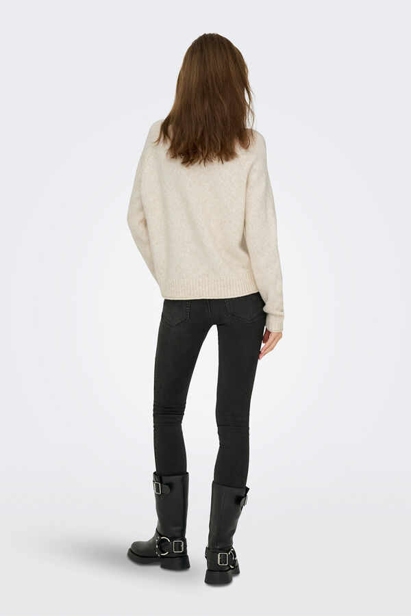 JDY Jersey cuello redondo blanco