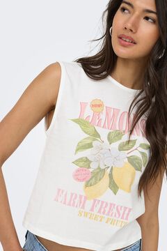Only T-shirt comprida gola redonda