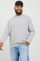 Jack & Jones PLUS Moletom Plus Sweatshirt regular fit cinzento