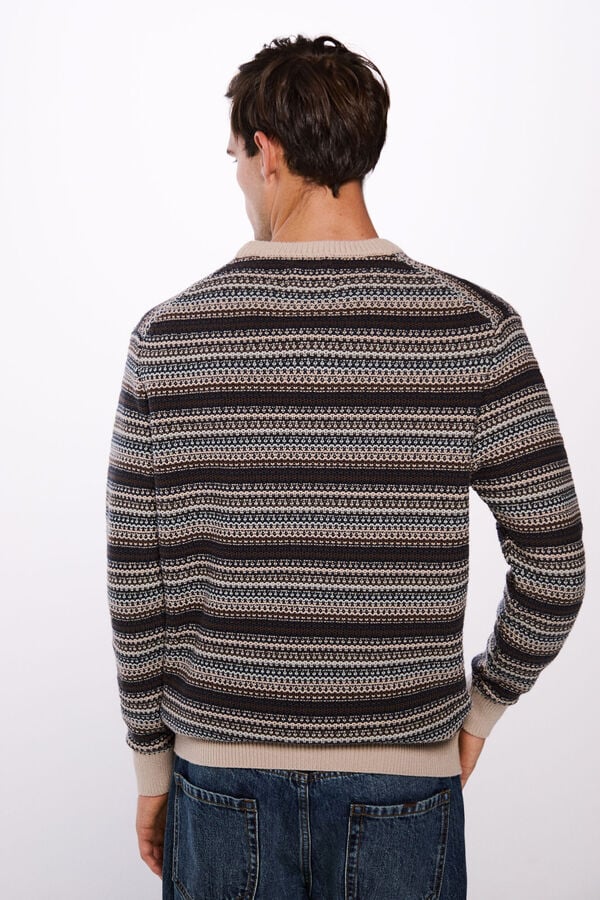 Springfield striped structured jersey brown