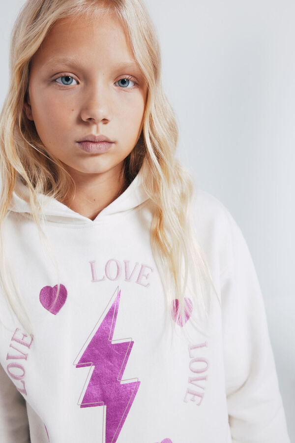 Springfield Kids Sudadera rayo niña. blanco