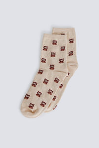 Springfield Long owl print sock