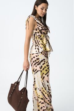 Tiffosi Pantalones wide leg estampados