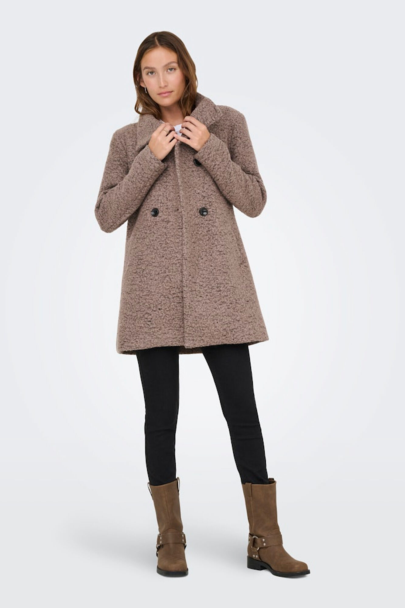 Only Abrigo teddy midi