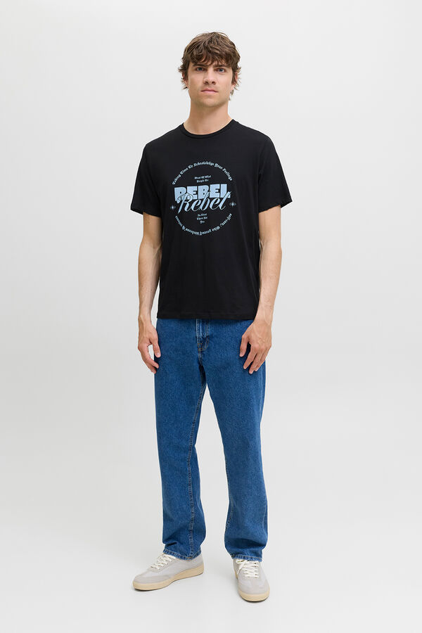 JJ REBEL T-Shirt Regular-Fit Schwarz