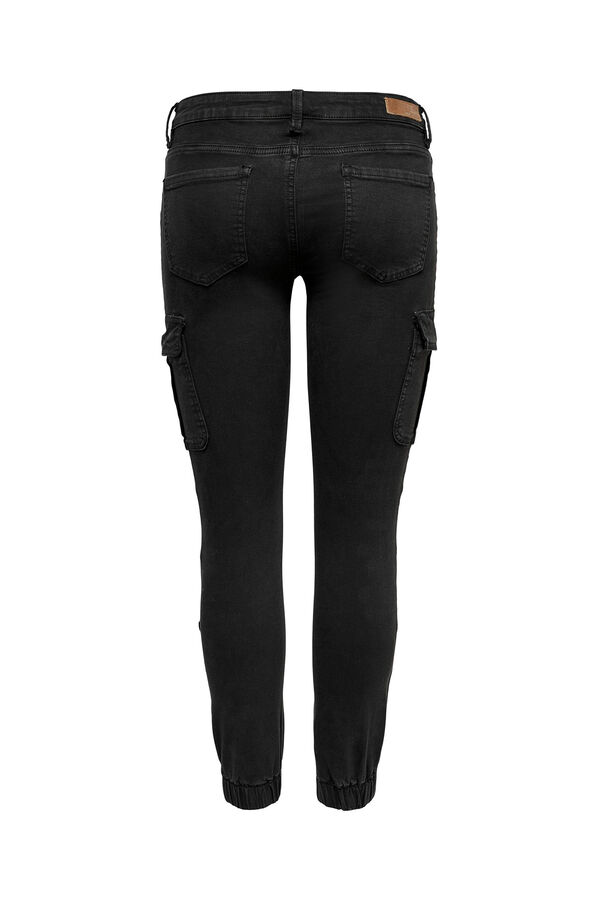Springfield Jeans Skinny estilo cargo con bolsillos laterales negro