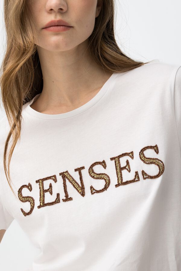 Tiffosi T-shirt with lettering blanc