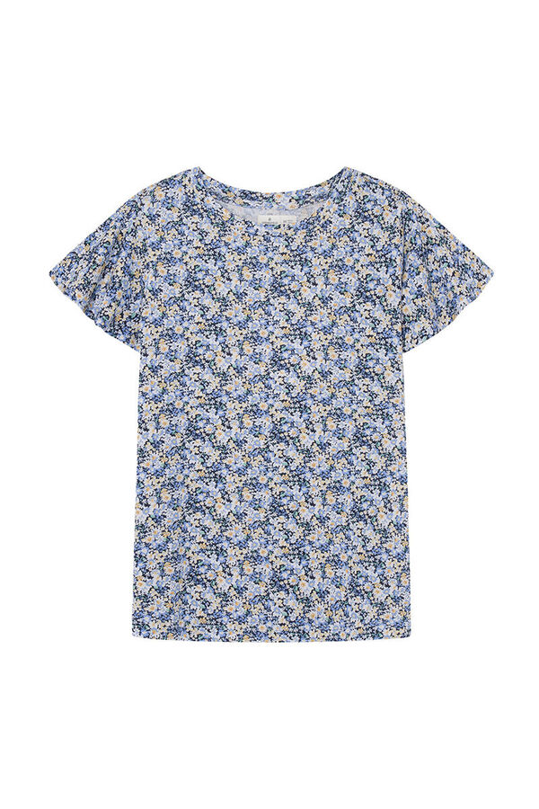 Springfield Printed motif T-shirt steel blue