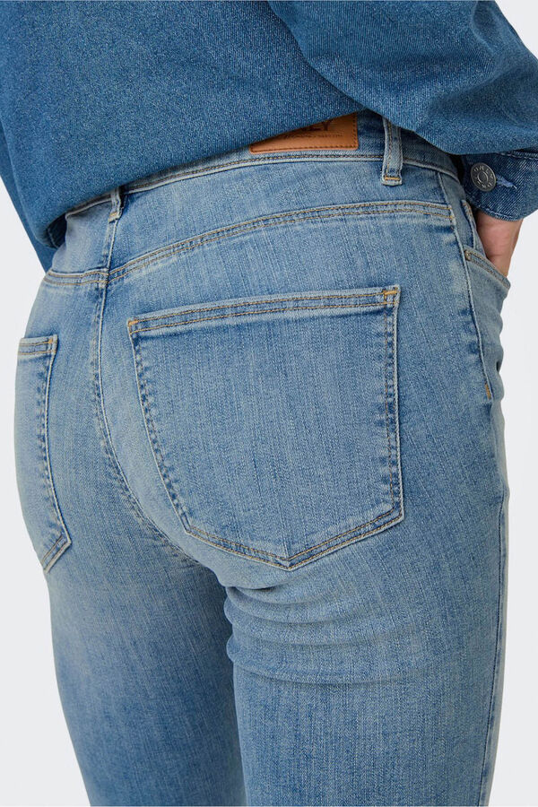 Only Jeans Flared Tiro Medio azul