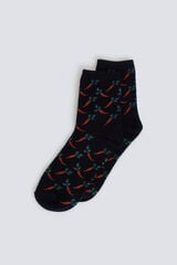 Springfield Duge čarape sa &scaron;argarepama Plava