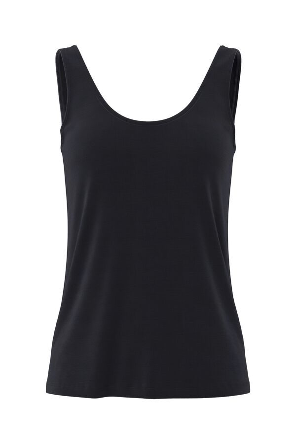 Pieces T-shirt de al&ccedil;as largas preto