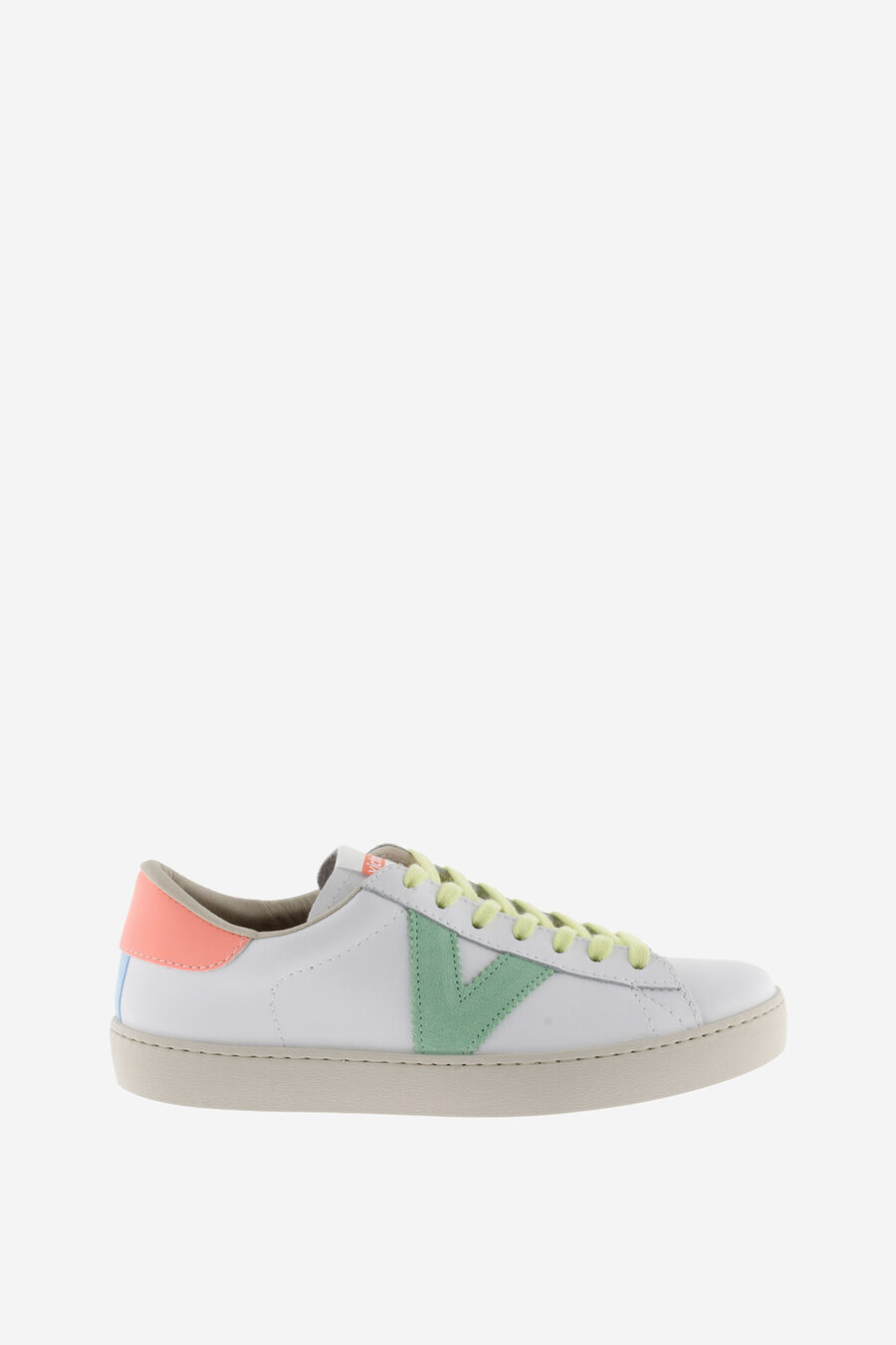 Zapatillas de piel Victoria Berlín con piezas flúor