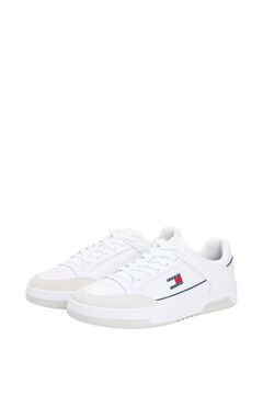 Tommy Jeans T&ecirc;nis Tommy Jeans branco com logo da bandeira