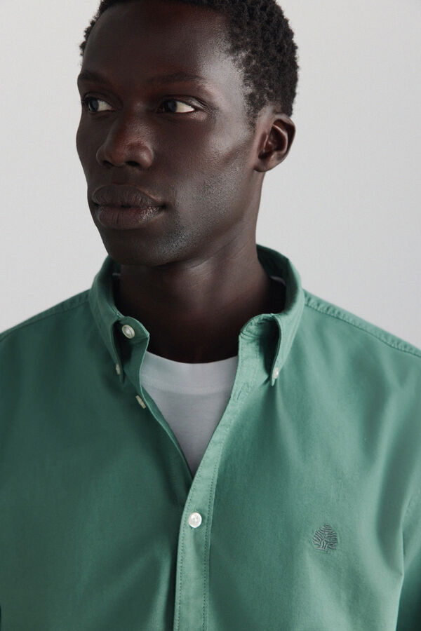 Springfield Garment-dyed oxford shirt green