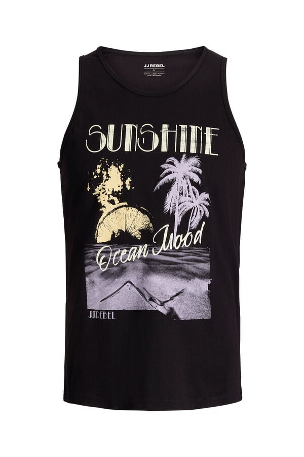 JJ REBEL Printed vest top black