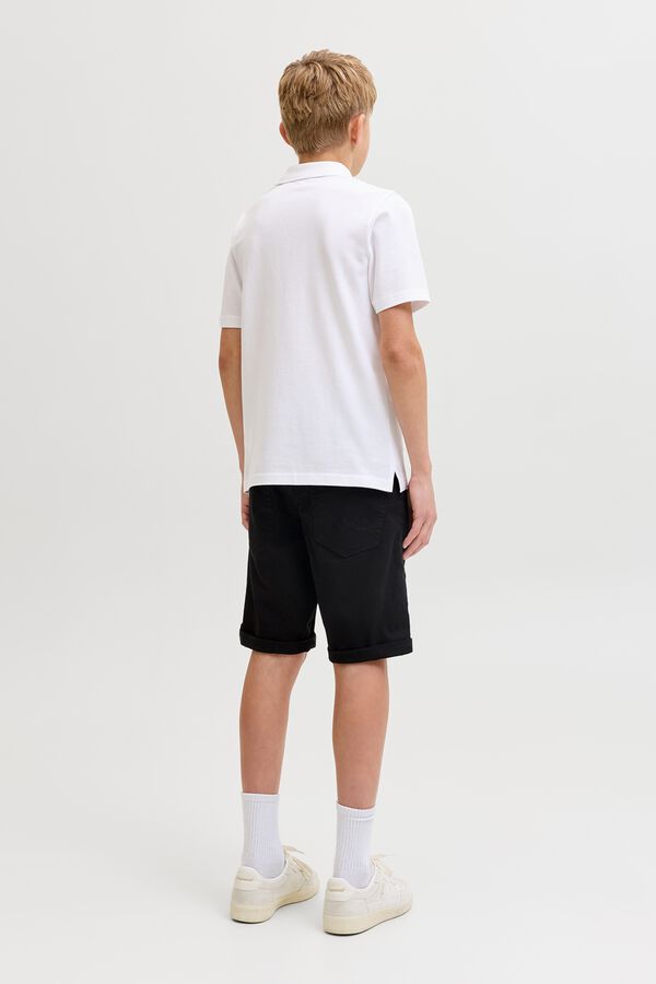 Jack & Jones Junior Plain cotton regular fit polo shirt white