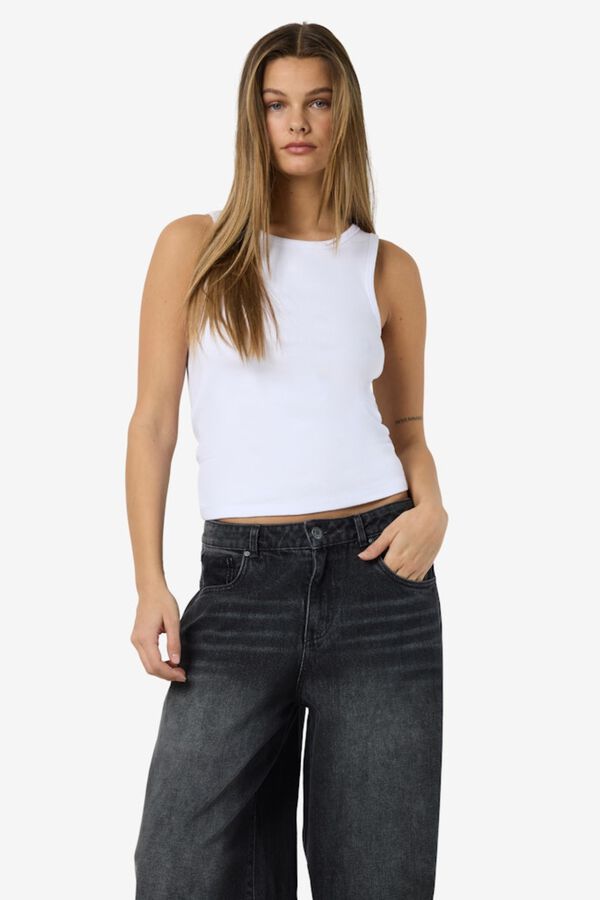 Noisy May Basic racerback vest top white