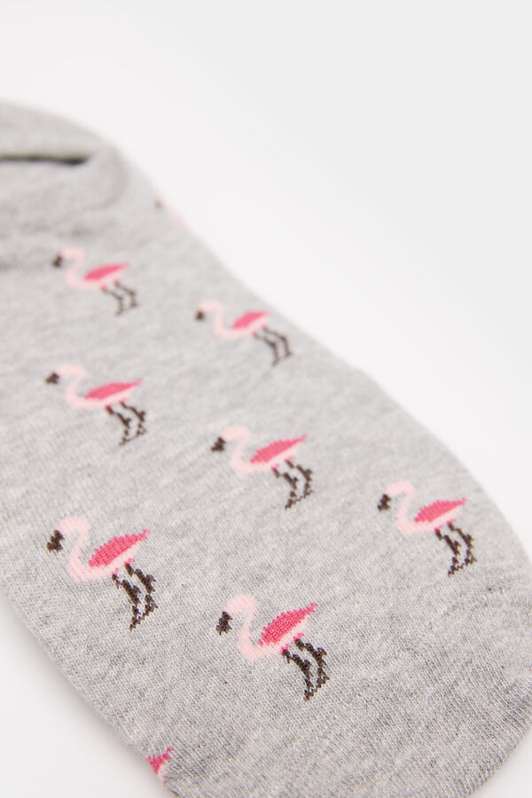 Springfield Chaussettes invisibles flamants roses gris