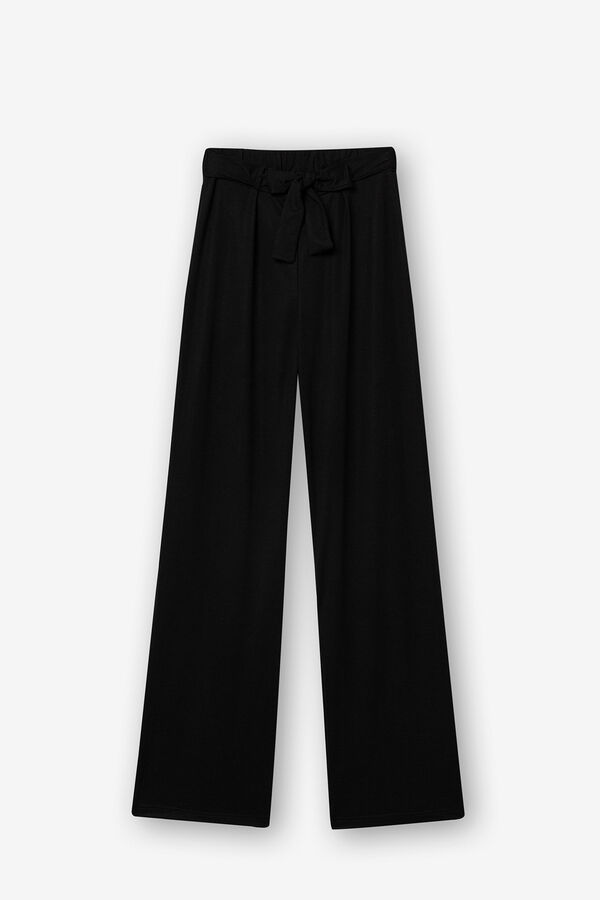 Springfield Palazzo Trousers with Belt black