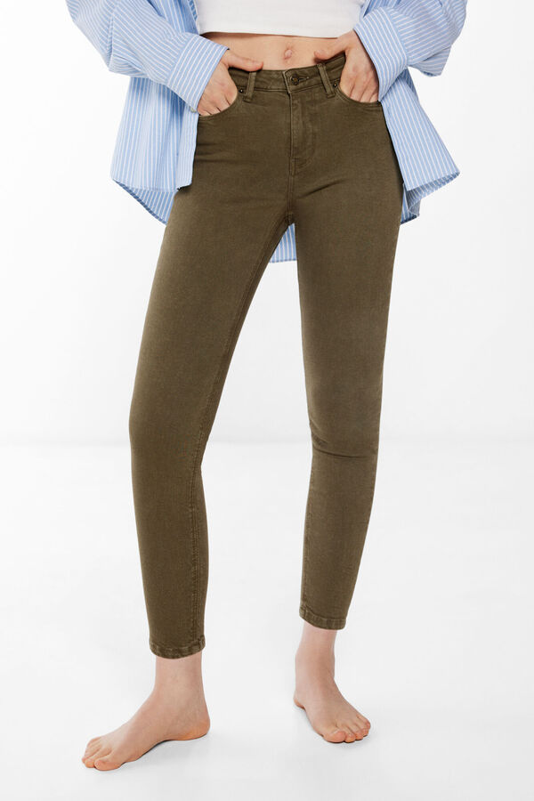 Springfield Slim cropped colour jeans grey
