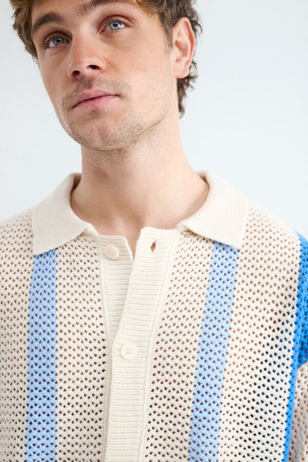 Balmohk Polo de crochet de manga curta azul