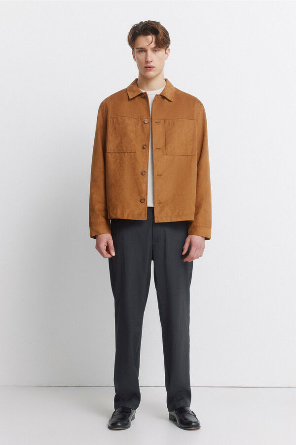 Springfield Faux suede overshirt mink