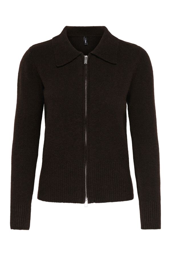 Only Zip fastening cardigan nude