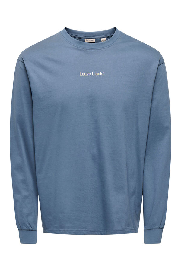 Only & Sons Printed long sleeve T-shirt blue