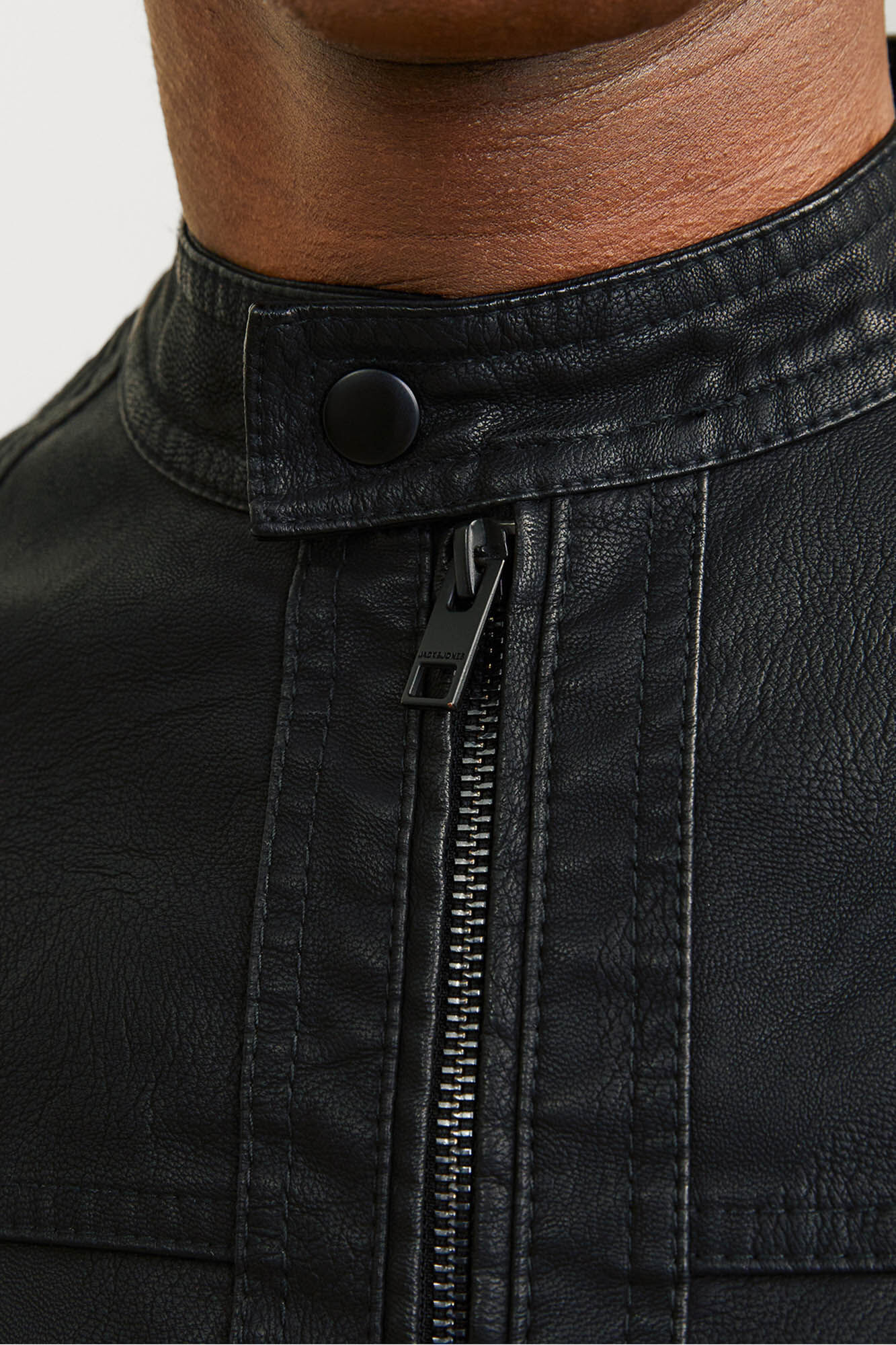 Herren Lederjacke Im Biker-Style – Vintage Kunstlederjacke Mit Reißverschluss | Slim Fit, Übergangsjacke