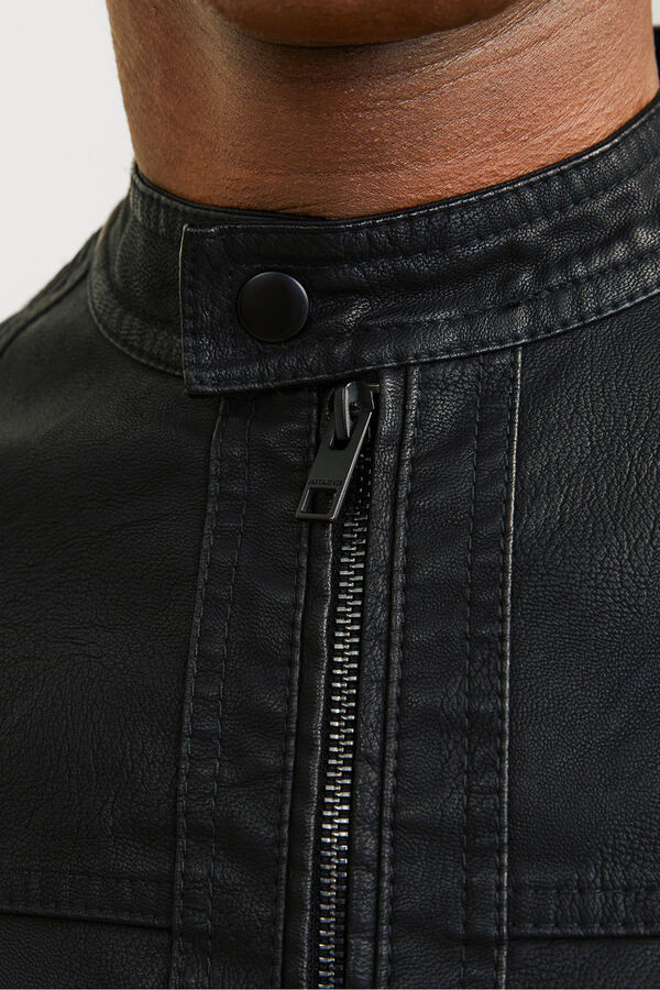 Jack & Jones Synthetic biker jacket black