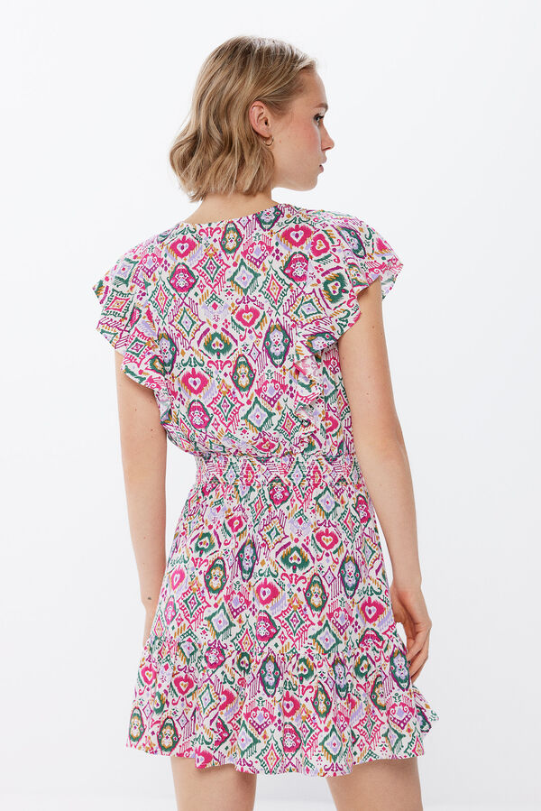 Springfield Kratka haljina sa čipkom na izrezu braon