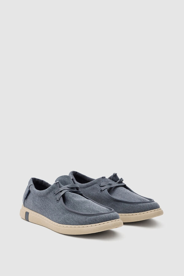 Springfield Casual washed piped seam trainer bluish