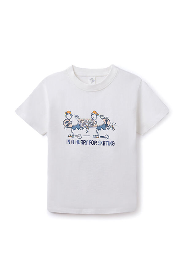 Springfield Boys' skater print T-shirt slonovača