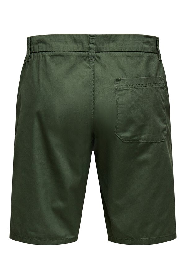 Only & Sons Bermuda shorts with zip fastening and button green