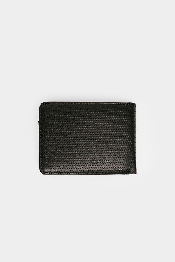 Springfield Basic-Portemonnaie Lederoptik mit Mikroperforation schwarz