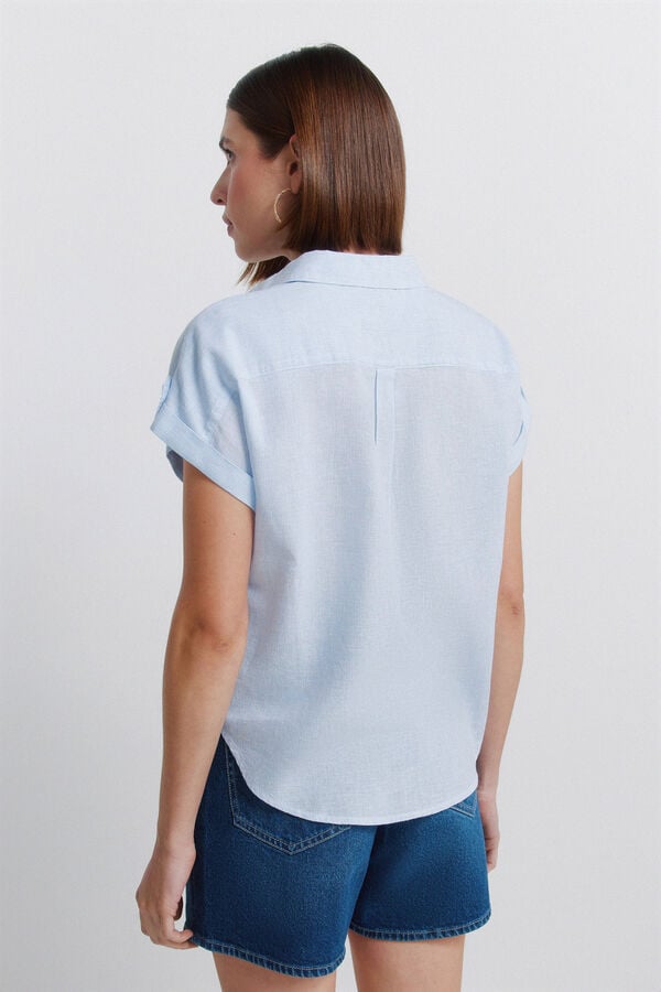 Springfield Cotton short sleeve shirt blue