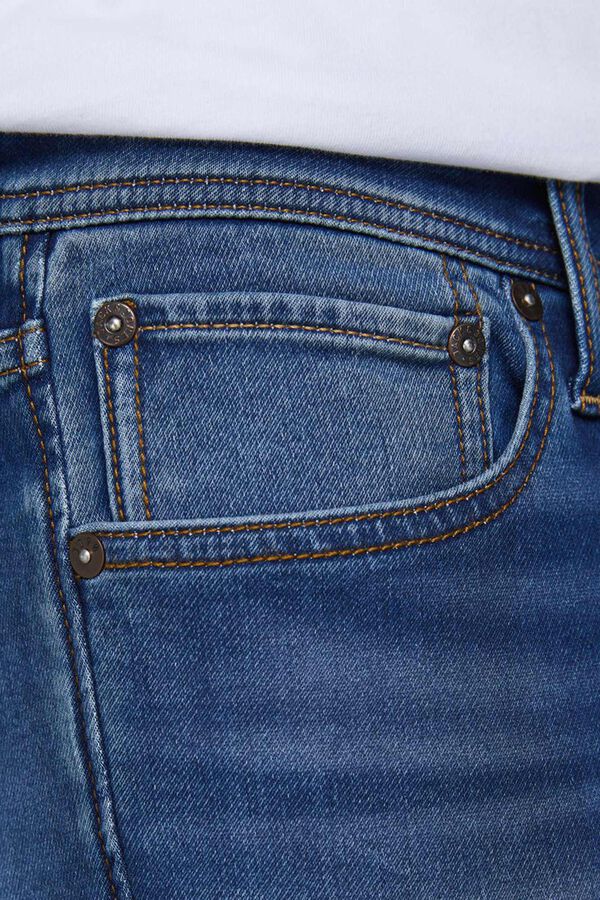 Springfield Slim fit tapered jeans kék