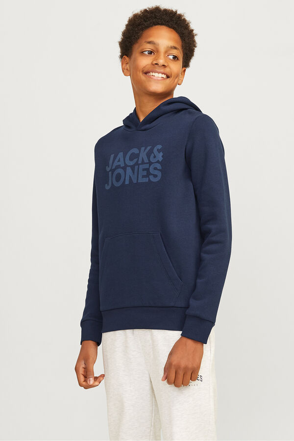 Jack & Jones Junior Sudadera con capucha logo azul