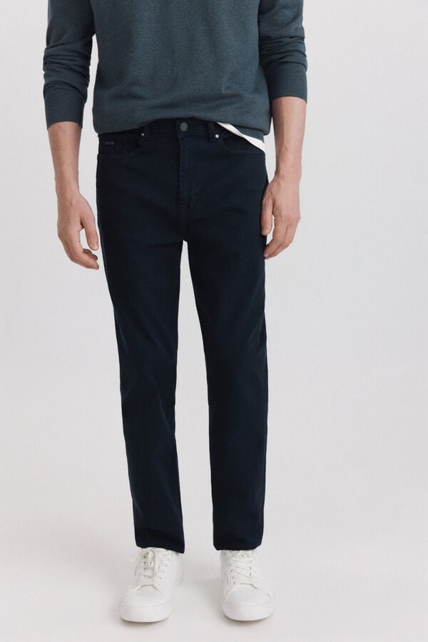 Springfield Pantalone sa 5 džepova slim kroja ispranog izgleda Plava