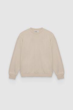 Inside Sweatshirt gola redonda b&aacute;sica bege
