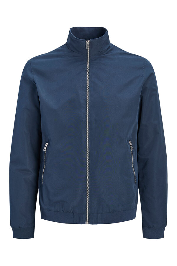 Jack & Jones bomber jacket with high neck blue