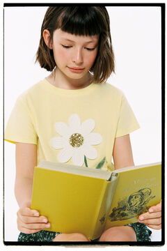 Springfield Girls' crochet daisies T-shirt mustard