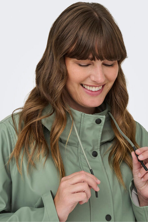 Only Carmakoma Hooded plus size raincoat beige
