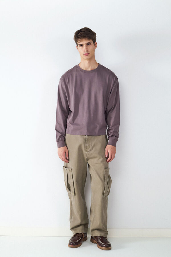 Balmohk long sleeve boxy t-shirt grey