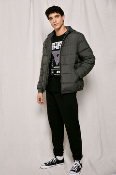 Springfield Quilted bomber with hood dark gray