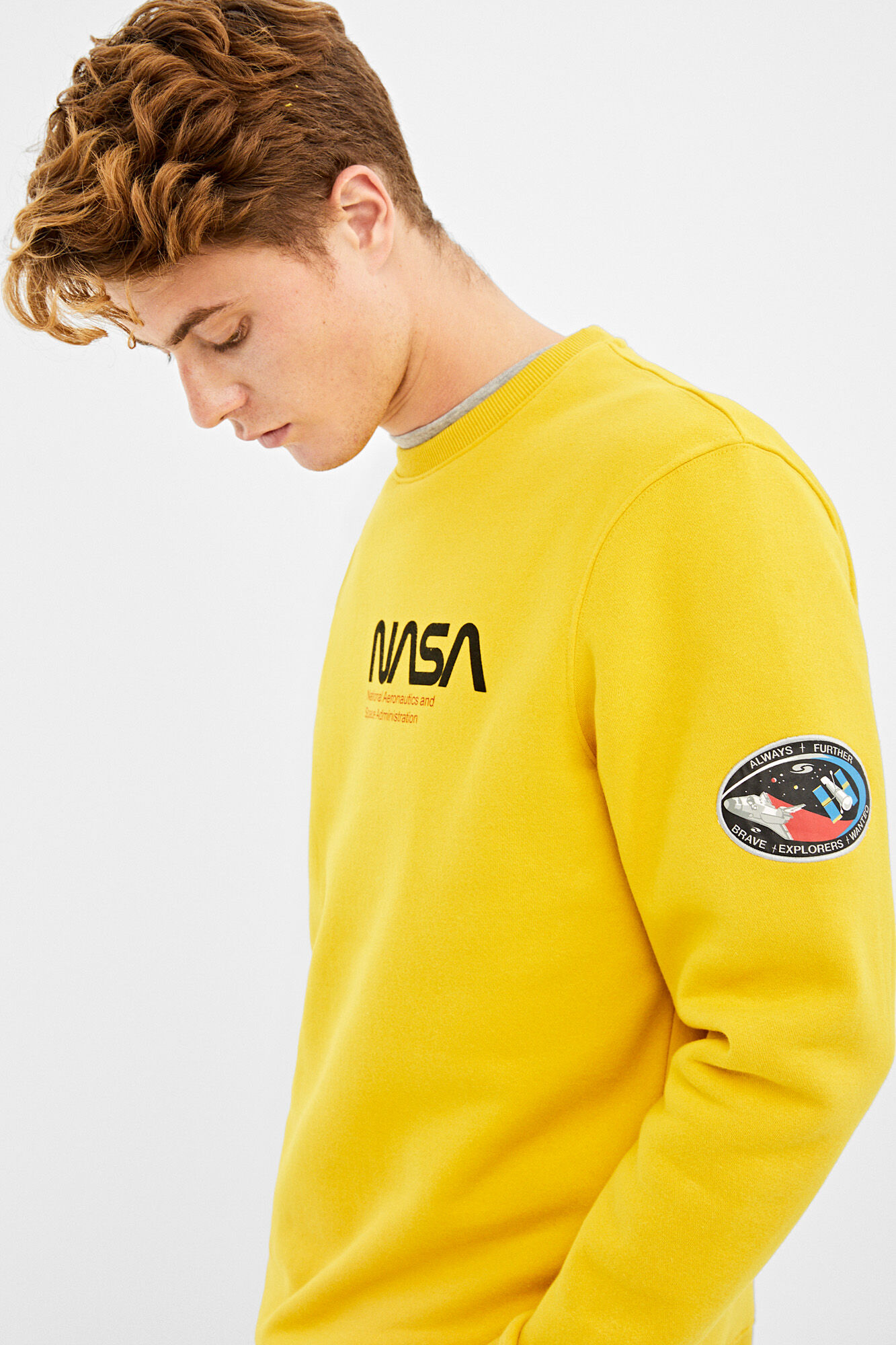 yellow nasa sweatshirt